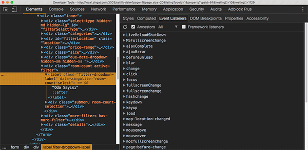 Google Chrome Dev Tools ile Olayları (event) Yakalamak