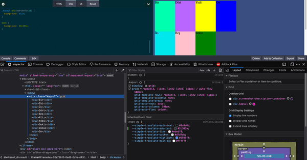 CSS Grid kısayolları - grid-template ve grid